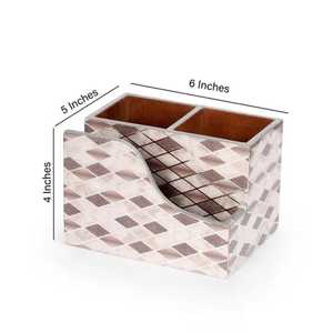 Premium Acacia Wood Cutlery Caddy with Integrated Napkin Holder Multi Slot Tabletop Spoon Fork Organizer for Restaurant Cafe - Product Image 5
