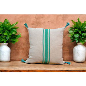 Premium Embroidered 100% Linen Cushion <b>Cover</b> with Tassels | Decorative Stripe <b>Throw</b> Pillow <b>Cover</b> for <b>Sofa</b>, Living Room & Bedroom - Product Image 4