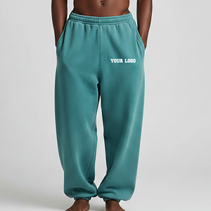 Pantalones Deportivos Holgados de Alta Calidad Hechos a Medida Estilo Hip Hop para Hombre, 100% Algodón Felpa, Ropa Casual, Pantalones Jogger Lavados para Hombre - Product Image 3