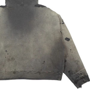 Sweat-shirt d'hiver épais pour homme, effet vieilli, délavé vintage, style streetwear grunge, coupe oversize, en molleton de coton - Product Image 6