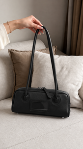 Black Geometric Fashion PU Shoulder <b>Bag</b> with Zipper Closure Structured Tote Purse for Daily Commuting Travel & Outdoor Use - Product Image 2