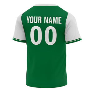Men's Green White Contrast Soccer Jersey Short Sleeve Moisture Wicking Performance <b>T</b>-<b>Shirt</b> Regular Fit All Seasons - Product Image 2