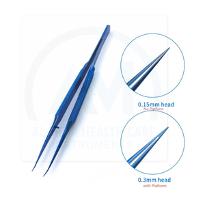 Pinces ophtalmiques en titane avec manche rond, instrument chirurgical oculaire manuel, lot de 8 pièces, réutilisables et autoclavables - Product Image 2