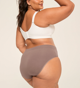 Nouvelle culotte taille moyenne unie pour femme, grande taille, effet ventre plat, confortable et élastique, style hipster - Product Image 6