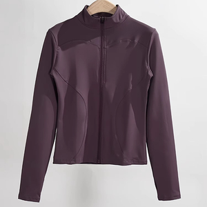 Custom Winter Long Sleeve Zip Running Yoga <b>Gym</b> Fitness Sport Workout <b>Jacket</b> Women Skinny Fit Plus Size Breathable Quick Dry Warm - Product Image 6