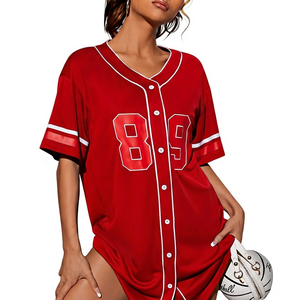Camiseta de béisbol a rayas personalizada al por mayor, estilo urbano oversize, con gráfico frontal de Los Ángeles, transpirable, vintage, cuello en V, estilo hip-hop. - Product Image 2