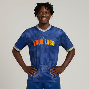 Maillots de football unisexes personnalisables à col en V, manches courtes, 100 % polyester, maille respirante à séchage rapide, nouveau design 2026 - Product Image 4