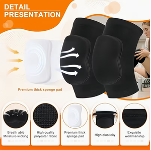 HAWK SPORTS INDUSTRIES Genouillères de volley-ball en nylon de haute qualité |   Mousses EVA élastiques absorbant les chocs |   Support de compression pour le genou - Product Image 1