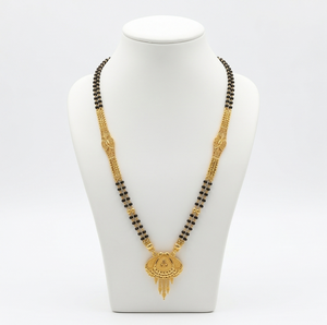 Collar de boda hindú clásico para mujer DIVYORO, elegante, chapado en oro, de aleación de cobre con cuentas, tipo mangalsutra - Product Image 1