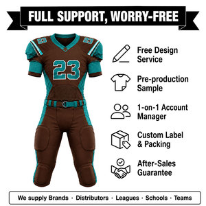 Ensemble d'uniformes de football américain personnalisés en polyester, col en V, manches courtes, tissu respirant, pantalon ajusté, adulte - Product Image 2