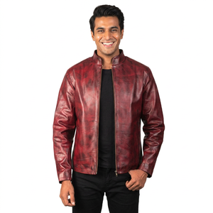 <b>Men</b> Latest Design <b>Leather</b> <b>jacket</b> for <b>men</b> Factory Direct High Quality Zipper Classic College Style trucker <b>Leather</b> <b>jacket</b> for <b>men</b> - Product Image 3
