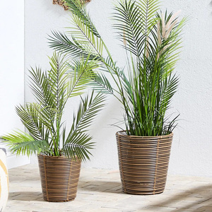 Hand woven rattan plant <b>basket</b> home decor accessories cylindrical plants holder pot <b>baskets</b> - Product Image 5