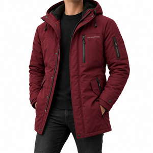 Veste parka d'hiver pour homme, col montant uni, rembourrée en coton, vêtement d'extérieur décontracté avec excellente respirabilité, OEM - Product Image 3