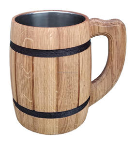 High Quality Classic Eco-Friendly Solid Wood <b>Mug</b> with Handle <b>Large</b> Capacity Portable for Home Kitchen and Cafe Use - Product Image 4