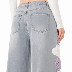 Pantalones Vaqueros Casuales de Mezclilla para Mujer, Cintura Alta, Algodón, Fabricante Mayorista OEM, Ropa Premium, Diseño Personalizado, Impresión - Product Image 6