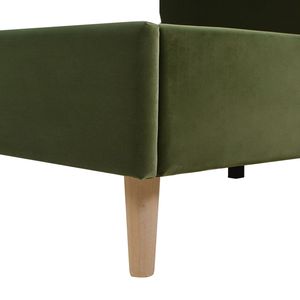Letto King Size Stockholm Moderno con Testiera Ondulata, Rivestito in Velluto di Alta Qualità Verde Oliva - Product Image 6