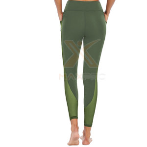 Pantalon de yoga taille mi-haute uni pour femme, respirant, écologique, en Spandex/Polyester, marque privée - Product Image 2