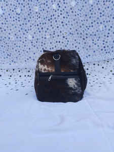 Sac de voyage décontracté de luxe en cuir véritable avec fourrure, idéal pour le week-end, avec fermeture éclair, portable LHDB-0158 - Product Image 5