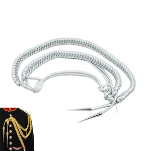 Classical <b>Braided</b> Metallic <b>Cord</b> Aiguillette for Uniform Garment Silver Gray Round Shape - Product Image 6