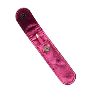Pince à épiler professionnelle rose pour sourcils avec peigne et étui assorti, en acier inoxydable, à pointe inclinée, ensemble 2-en-1, OEM - Product Image 6