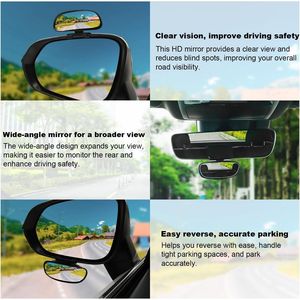 Specchietti Retrovisori Auto Convessi Senza Cornice in Vetro HD Regolabili, Specchio Angolo Cieco Grandangolare, Accessori Esterni Adesivi per Auto - Product Image 4