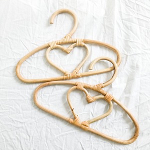 Child clothing accessory handcrafted rattan <b>hangers</b> heart shaped <b>hanger</b> for bathroom bedroom - Product Image 6