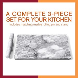 Tabla de Mármol Premium con Rodillo a Juego, Ideal para Amasar, Templar Chocolate, Hacer Repostería y como Tabla para Quesos - Product Image 2