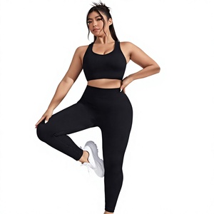 Conjunto de Yoga de Alta Calidad para Mujer, Cintura Alta, Sin Costuras, Bra Deportivo Acanalado, Leggings, Ropa Deportiva para Gimnasio y Pilates, con OEM - Product Image 2