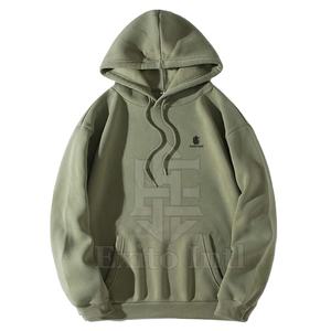 Sudadera con capucha extragrande de alta calidad para hombre, con cremallera, color liso, hombros caídos, estilo holgado, con logo personalizado, teñido liso, transpirable - Product Image 1