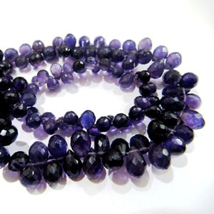 Perles en améthyste africaine facettées en forme de goutte, améthyste naturelle en forme de larme, taille des perles de 4x6 à 8x12 mm - Product Image 2