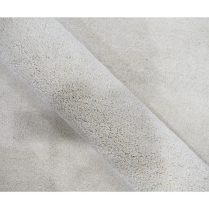 Modern Hand-Tufted Silk Wool Rectangular Area <b>Rug</b> Abstract Minimalist High-Low Pile Design Neutral Cream <b>Black</b> - Product Image 4