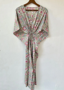 Vestido Kaftán Informal de Verano con Estampado Floral Tropical, de Algodón, para Mujer, Ropa de Playa, Estilo Asia Pacífico, Sin Mangas - Product Image 3