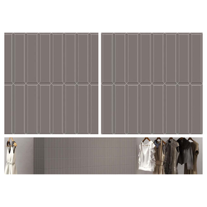Carreaux de porcelaine émaillée sculptée haute brillance 300x300mm, décor mural texturé pour les halls d'appartements de luxe et la conception d'intérieurs commerciaux - Product Image 2