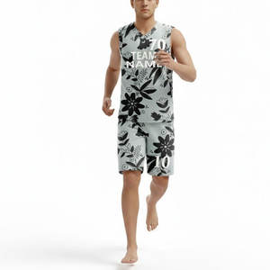 Ensemble d'uniformes de basketball réversibles avec impression appliquée, 100 % polyester respirant, maillot d'équipe unisexe à manches courtes avec protection UV - Product Image 3