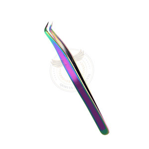 Pinces à épiler professionnelles en acier inoxydable pour extensions de cils avec pointes lisses - Antistatiques et durables - Product Image 2