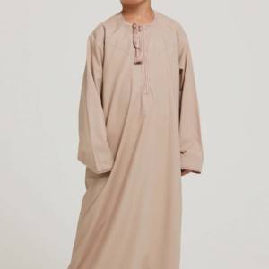 Good Quality Cheap Children's Islamic Thobe Robe <b>Modest</b> Cotton Tall Fit Matching Sleeve - Product Image 2