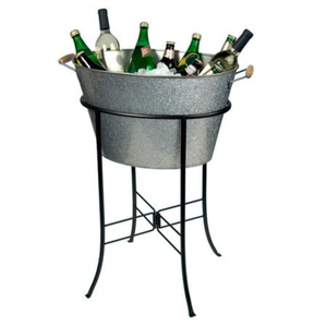 Bac à boissons double en acier galvanisé émaillé épais avec support en fer, grande capacité, anti-rouille, refroidisseur de boissons en métal à 2 niveaux - Product Image 3