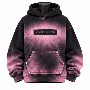 Sudadera con Capucha Unisex Oversize Tie Dye de Invierno, de Algodón French Terry, Servicio OEM, con Bolsillo Frontal y Remaches - Product Image 1