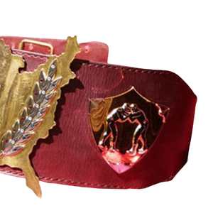 Cinturón de Campeón Mundial de Lucha Libre, Correa Roja, Diseño con Placa Dorada, Edición de Colección, Cinturones de Título Premium - Product Image 4
