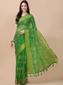 Sari de Rayón Estampado KV, Estilo Bollywood, para Fiesta, Sin Arrugas y Reversible, para Otoño - Product Image 5