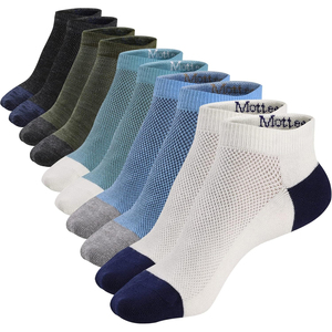 Men's Ankle <b>Socks</b> <b>Black</b> With Colorful Toe And Heel Breathable Knitted Sports <b>Socks</b> Summer Thin Fit - Product Image 3