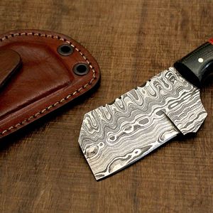 Cuchillo de Cocina Mini Cleaver de Acero de Damasco Hecho a Mano con Mango Ergonómico de Resina y Madera - Product Image 5