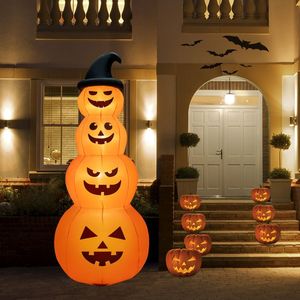 Zucca Gonfiabile di Halloween Impilabile Alta 2,4 Metri con Luci LED Integrate per Decorazione Esterna del Giardino - Product Image 3