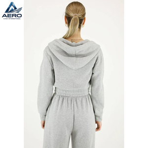 Newest Style Women Hoodies Tracksuits <b>Sets</b> Best Quality Product In Gray Color Plus Size Ladies Gym Crop Tracksuits - Product Image 4