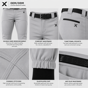 X Baseball Softball <b>Knicker</b> Style Printed Pants Unisex Fitted Moisture Wicking Breathable Quick Dry Elastic Waist Polyester - Product Image 4