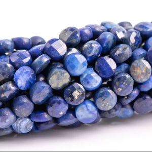 4x2MM <b>Lapis</b> <b>Lazuli</b> Beads Faceted Flat Round Button Genuine Natural Gemstone Loose Beads Bulk Lot Options - Product Image 5