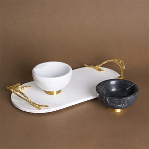 Tazón Redondo Clásico de Mármol Beige y Negro para Cocina, Hogar, Fiestas, Restaurantes, Servir Frutas, Aperitivos, Almacenamiento - Product Image 4