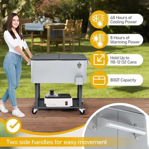 Refrigeratore a spruzzo in ferro da 80QT con ripiano per conservare e raffreddare bevande e alimenti - Product Image 4