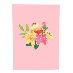 กล่องดอกไม้สีชมพู การ์ดทำมือ ธีมสำหรับการ์ดเชิญวันเกิด การ์ดอวยพรแบบป๊อปอัพ 3 มิติ วัสดุการ์ดอวยพร การ์ดอวยพร 3 มิติ - Product Image 4