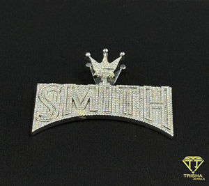 Colgante con letra SMITH personalizado, estilo corona, diamante cultivado en laboratorio, plata de ley 925, cadena de lujo estilo hip hop de Trisha Jewels - Product Image 5